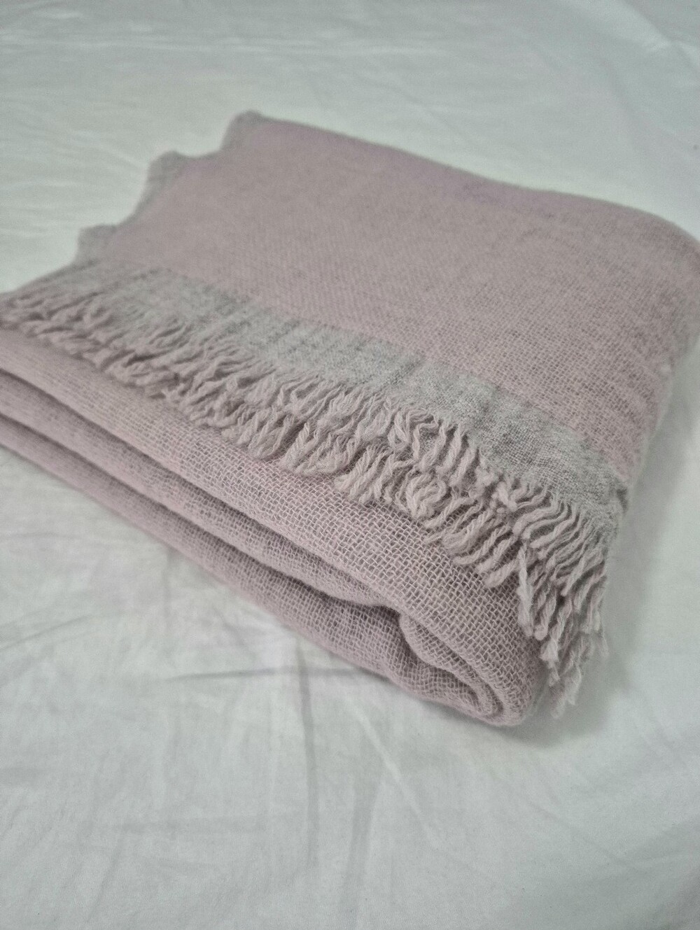 Cashmeritaly First Class Cashmere Wool Scarf Wrap Made In Italy Pale Pink